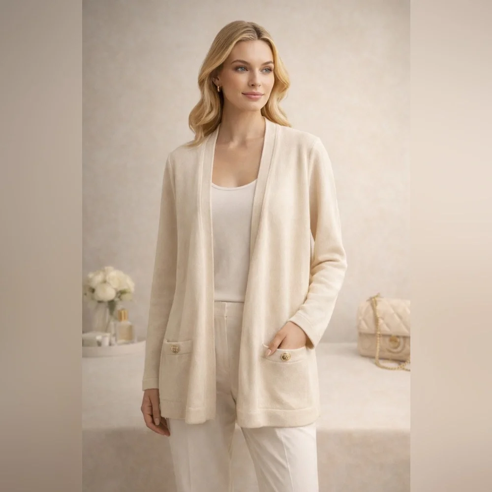 St. John Cream Cardigan S